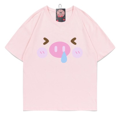 T-Shirt mit Schweineprint - Pink - 5XL - image 1