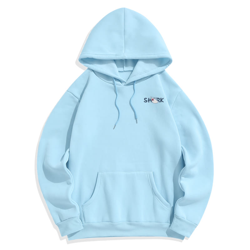 Modakawa – Plüsch-Hoodie mit Hai-Print und Taschen - image 2