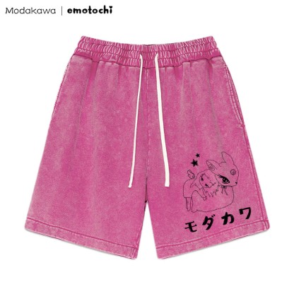 Shorts mit Bunny Girl-Grafik im Vintage-Look - Rosenrot - 3XL - image 1
