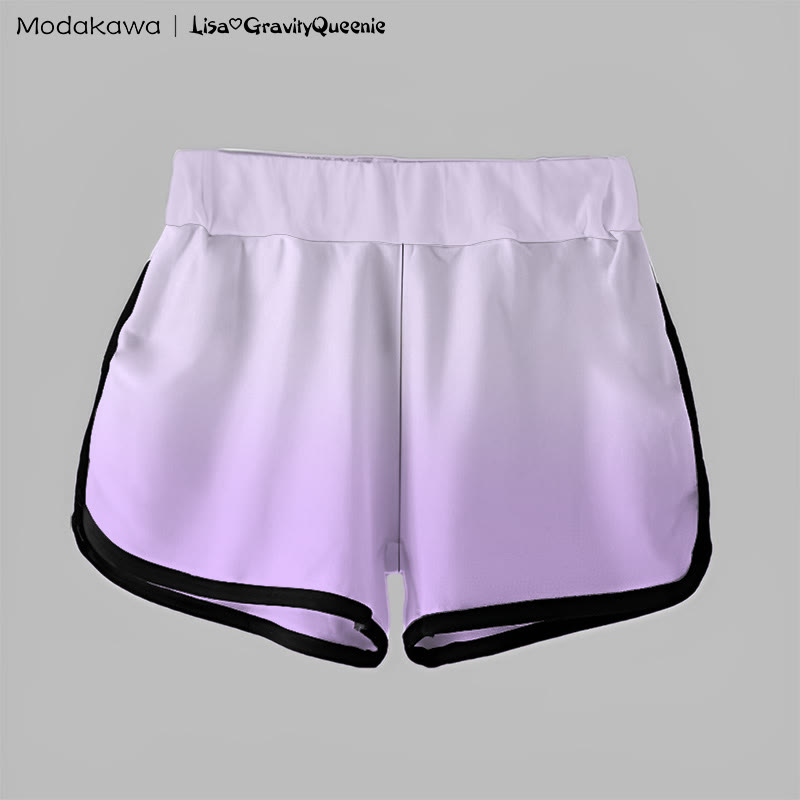 MODAKAWA Shorts mit Farbverlauf und Federgrafik - image 2