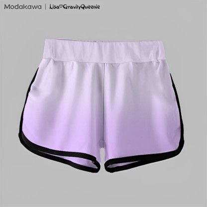 MODAKAWA Shorts mit Farbverlauf und Federgrafik - image 2