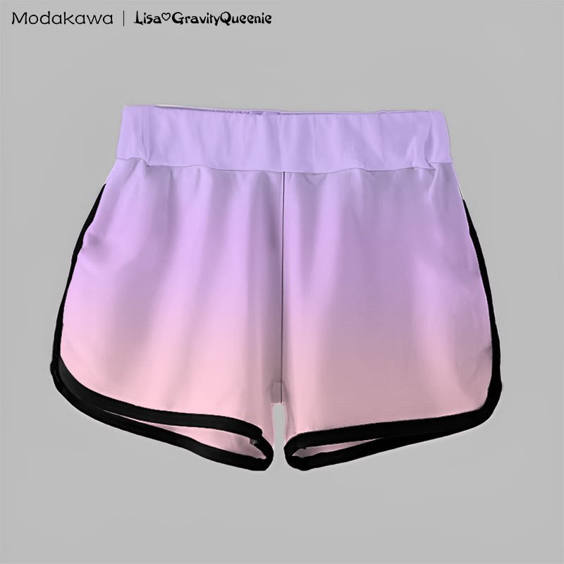 MODAKAWA Shorts mit Farbverlauf und Musiknoten-Grafik - image 2