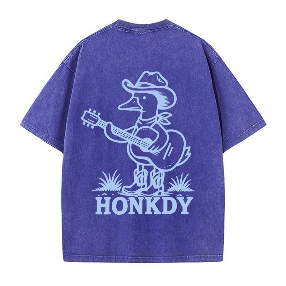 Cowboy Goose – Unisex-T-Shirt mit Gitarrenspiel-Grafik im Vintage-Look - Blau - 5XL - image 2