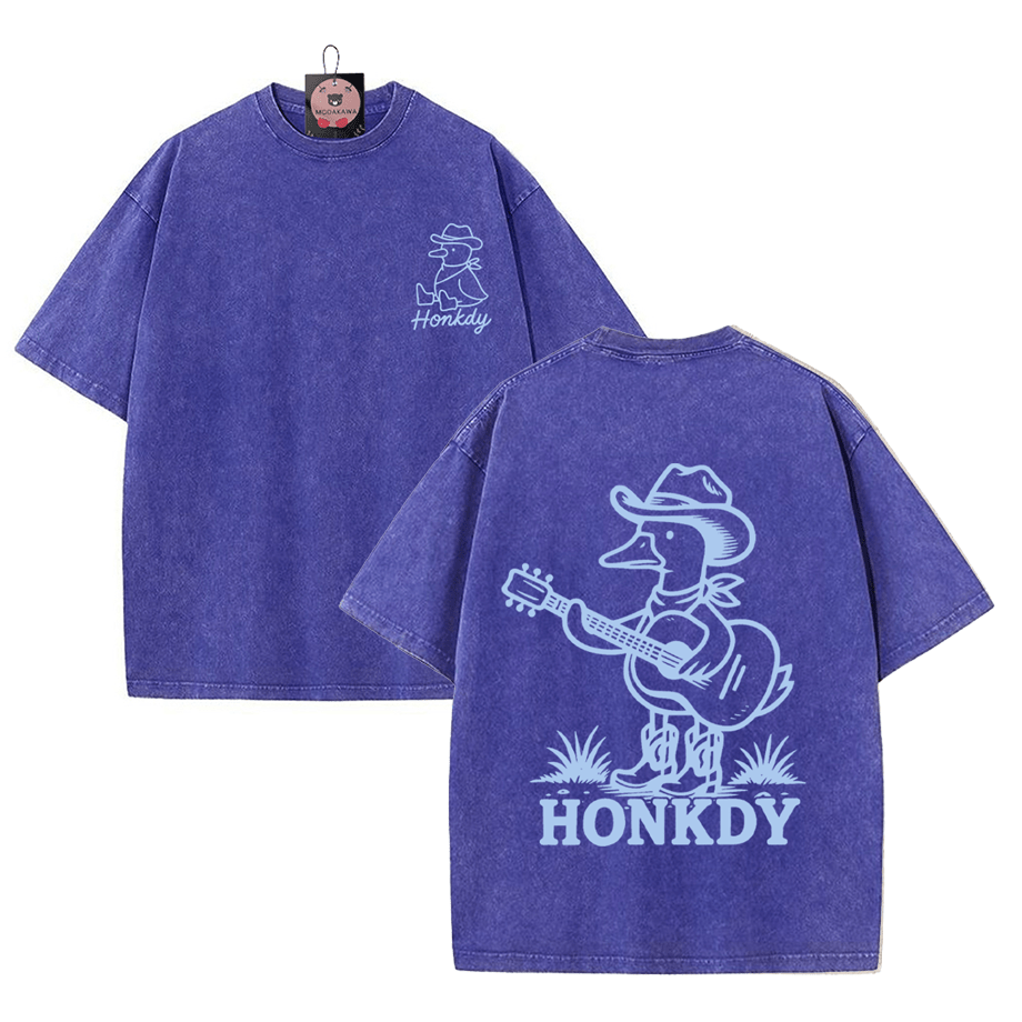 Cowboy Goose – Unisex-T-Shirt mit Gitarrenspiel-Grafik im Vintage-Look - image 1