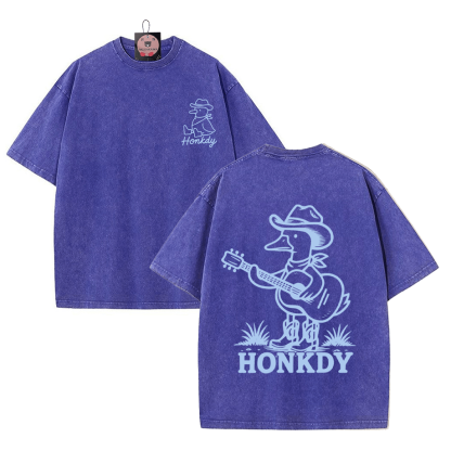 Cowboy Goose – Unisex-T-Shirt mit Gitarrenspiel-Grafik im Vintage-Look - image 1