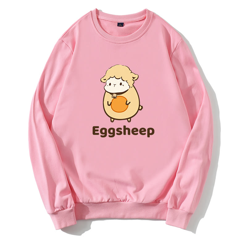 EGGSHEEP Sweatshirt mit rundem Kragen und Egg-Sheep-Grafik - Rosa - 5XL - image 4