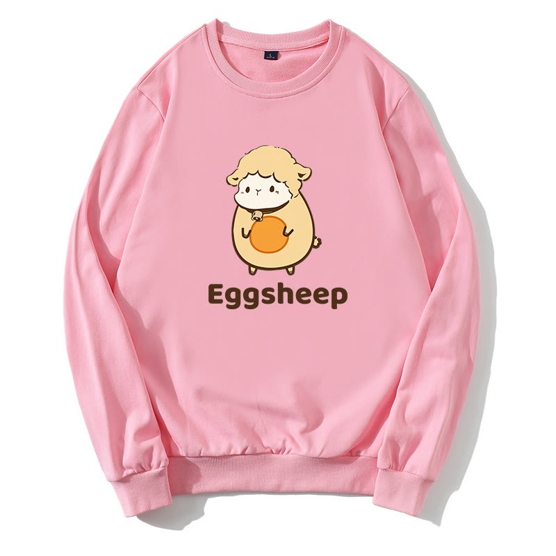 EGGSHEEP Sweatshirt mit rundem Kragen und Egg-Sheep-Grafik - Rosa - 5XL - image 4