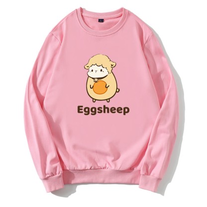 EGGSHEEP Sweatshirt mit rundem Kragen und Egg-Sheep-Grafik - Rosa - 5XL - image 4