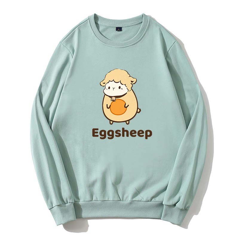 EGGSHEEP Sweatshirt mit rundem Kragen und Egg-Sheep-Grafik - Grün - 5XL - image 3