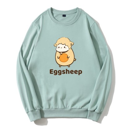EGGSHEEP Sweatshirt mit rundem Kragen und Egg-Sheep-Grafik - Grün - 5XL - image 3