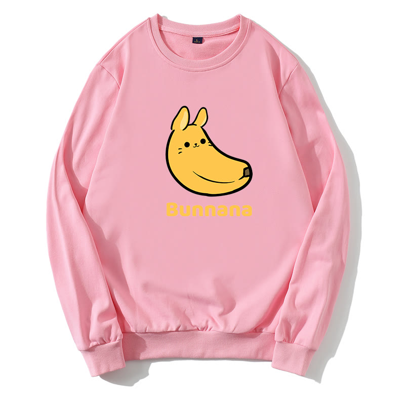 BUNNANA Sweatshirt mit Rundkragen und Bunny-Bananen-Grafik - Rosa - 5XL - image 2