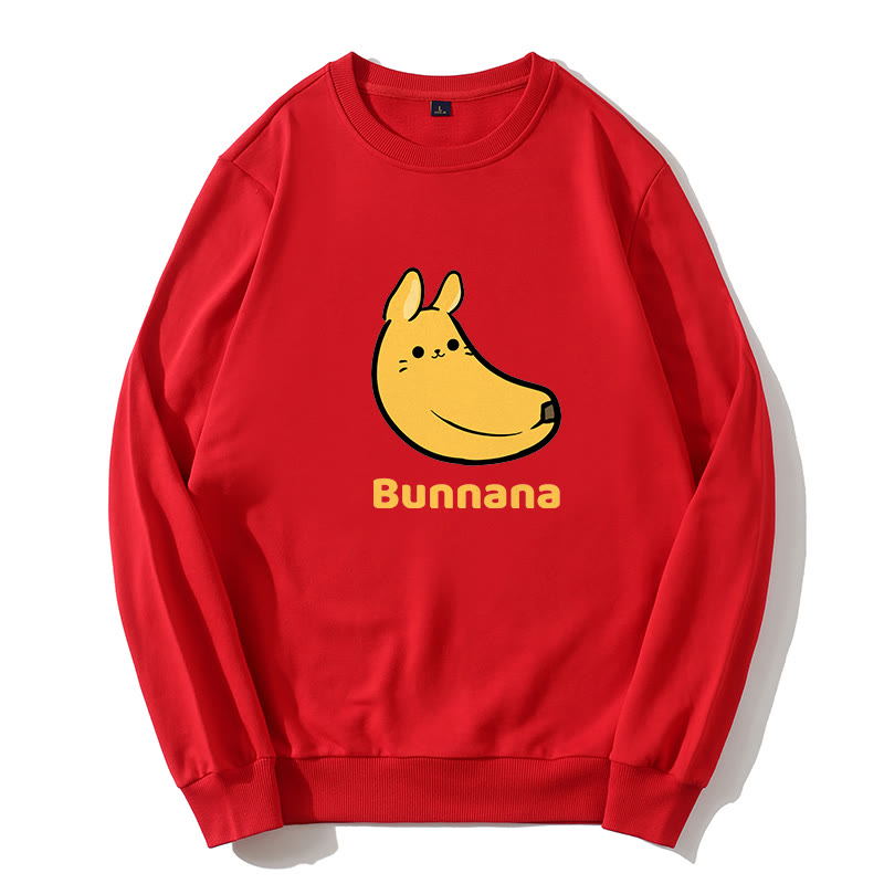 BUNNANA Sweatshirt mit Rundkragen und Bunny-Bananen-Grafik - Rot - 5XL - image 1