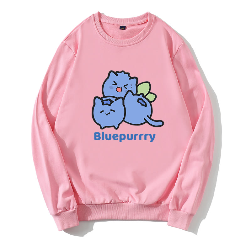 BLUEPURRRY Sweatshirt mit Rundkragen und Blueberry Purr-Grafik - Rosa - 5XL - image 2