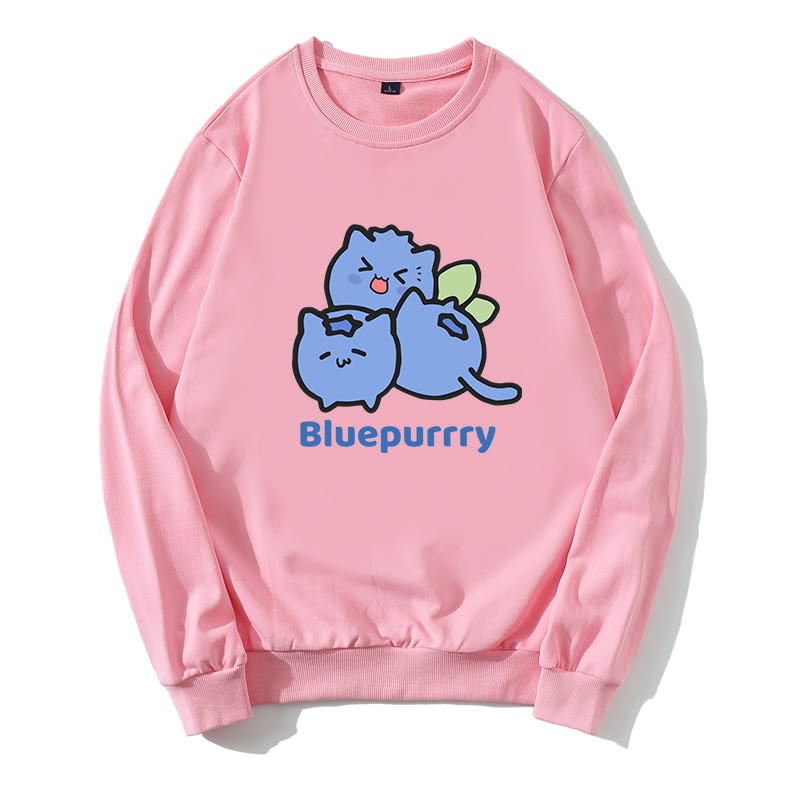 BLUEPURRRY Sweatshirt mit Rundkragen und Blueberry Purr-Grafik - Rosa - 5XL - image 2