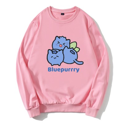 BLUEPURRRY Sweatshirt mit Rundkragen und Blueberry Purr-Grafik - Rosa - 5XL - image 2
