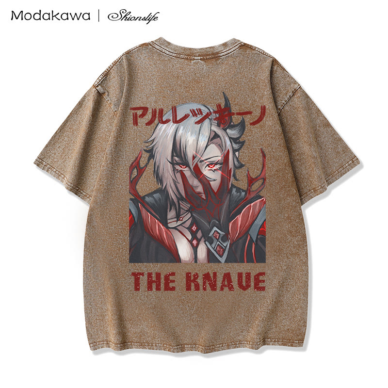 MODAKAWA X Shionslife – The Knave – Gewaschenes T-Shirt aus 100 % Baumwolle - Brown - 5XL - image 3