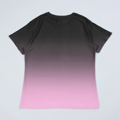T-Shirt mit Farbverlauf und Kätzchen-Grafik - image 2