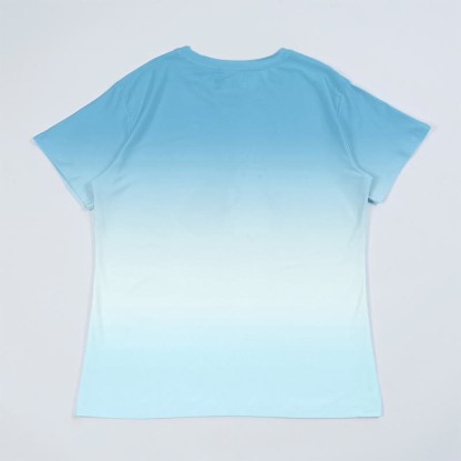 T-Shirt mit Farbverlauf und gestapelter Hai-Grafik - image 2