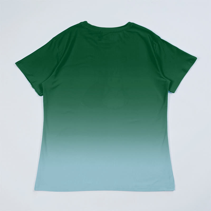 T-Shirt mit Farbverlauf und Roter Panda Grafik - image 2