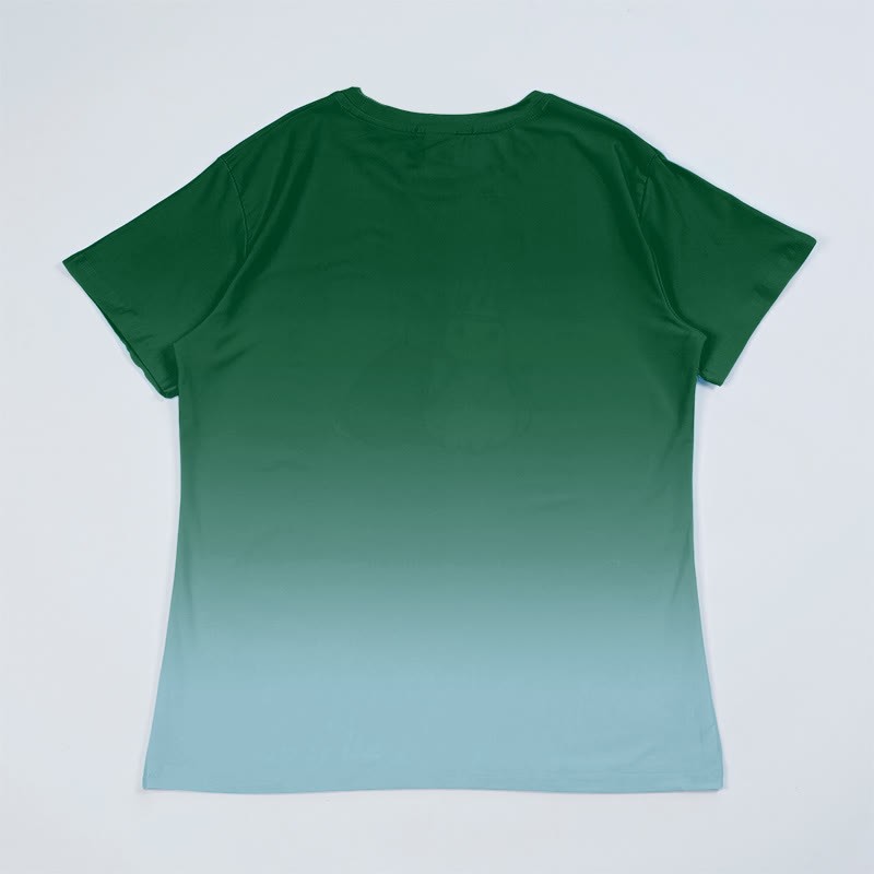 T-Shirt mit Farbverlauf und Roter Panda Grafik - image 2