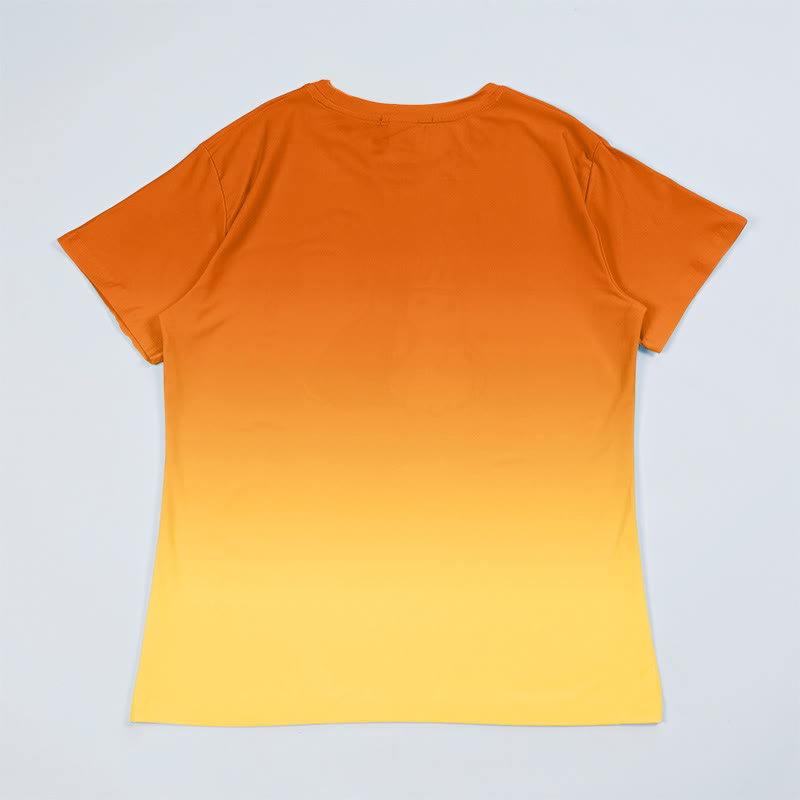 T-Shirt mit Farbverlauf und Fuchs-Grafik - image 2
