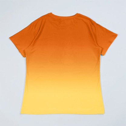 T-Shirt mit Farbverlauf und Fuchs-Grafik - image 2