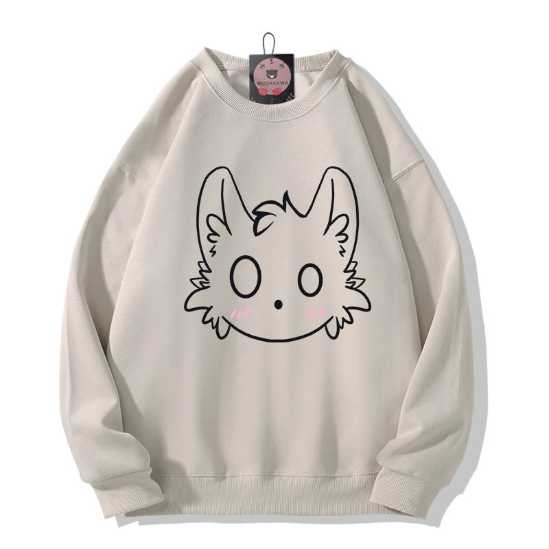 Sweatshirt mit Little Monster Print und Rundhalsausschnitt - Light Beige - 5XL - image 7