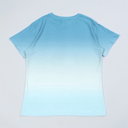 T-Shirt mit Farbverlauf und Hai-Grafik - image 2