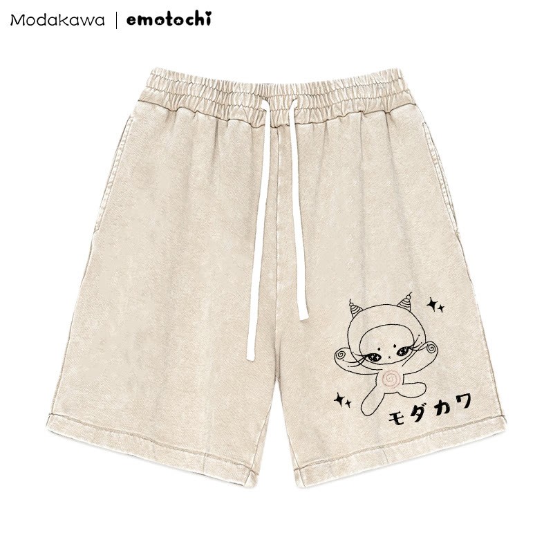 Kitty Star Grafik Vintage Washed Shorts - Aprikose - 3XL - image 2