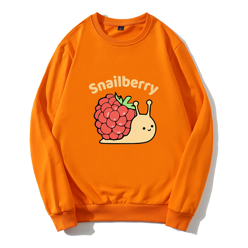SNAILBERRY Sweatshirt mit Rundkragen und Snail Berry-Grafik - Orange - 5XL - image 2