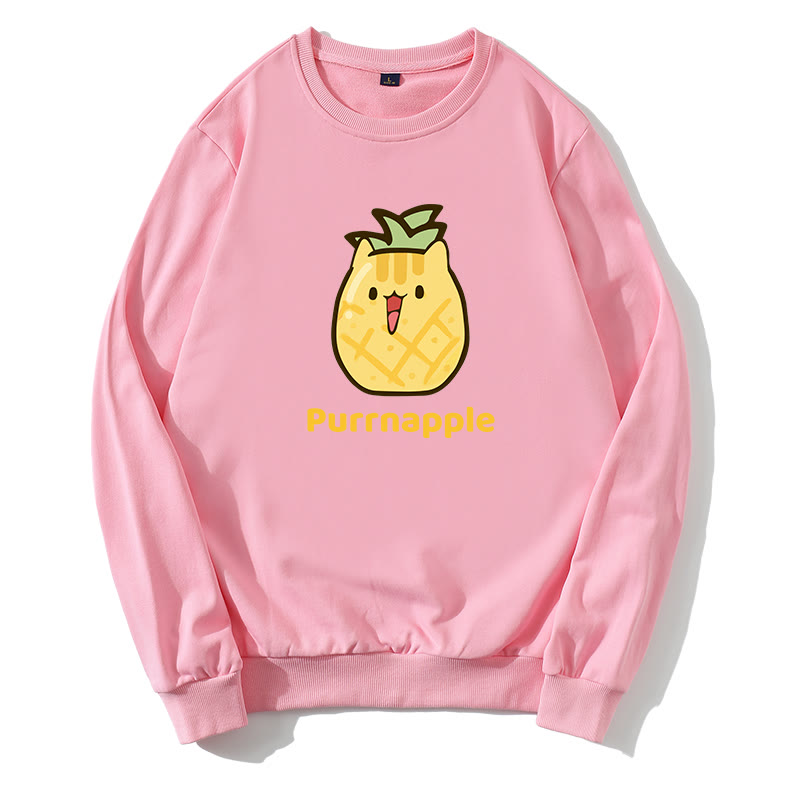 PURRNAPPLE Sweatshirt mit Rundkragen und „Purr Pineapple“-Grafik - Rosa - 5XL - image 2