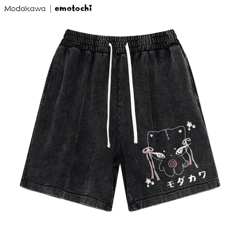 Shorts mit Bow Kitty-Grafik im Vintage-Look - Schwarz - 3XL - image 1