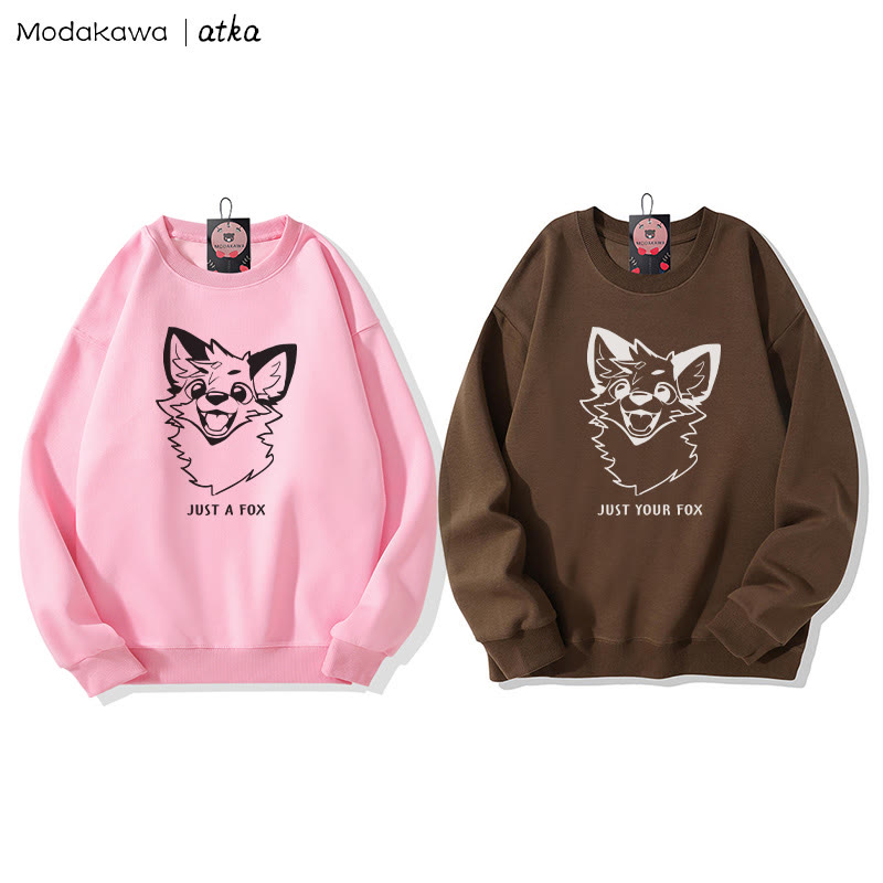 MODAKAWA X atka Fröhliches Fuchs-Grafik-Partner-Sweatshirt mit Rundhalsausschnitt - image 2