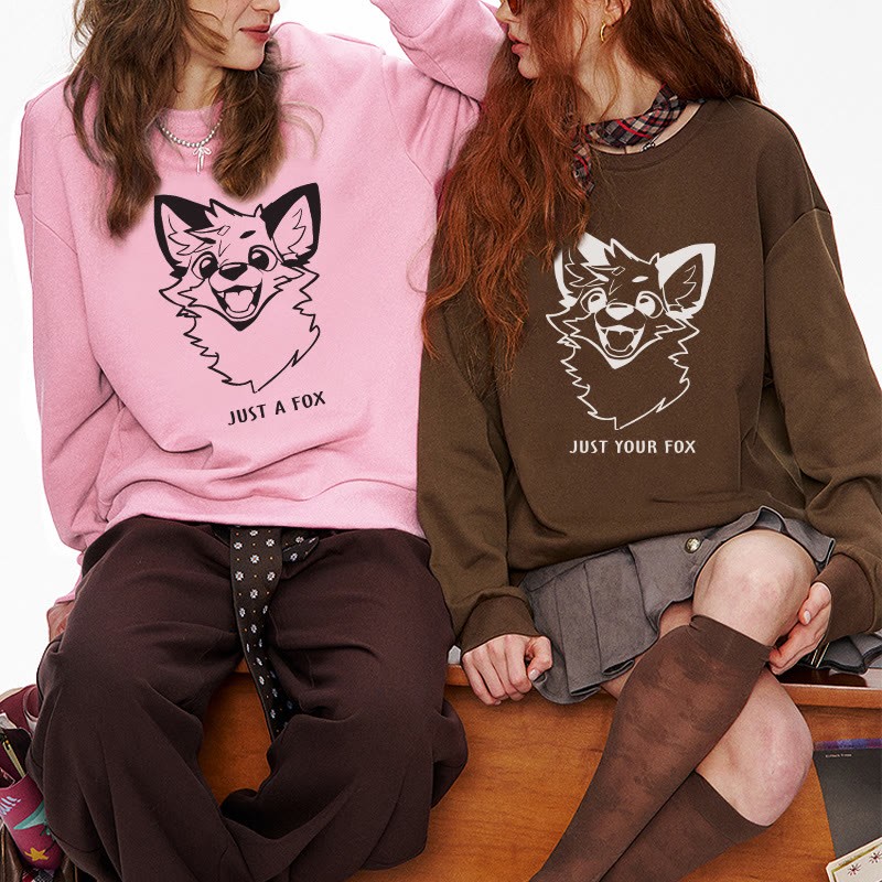 MODAKAWA X atka Fröhliches Fuchs-Grafik-Partner-Sweatshirt mit Rundhalsausschnitt - image 1