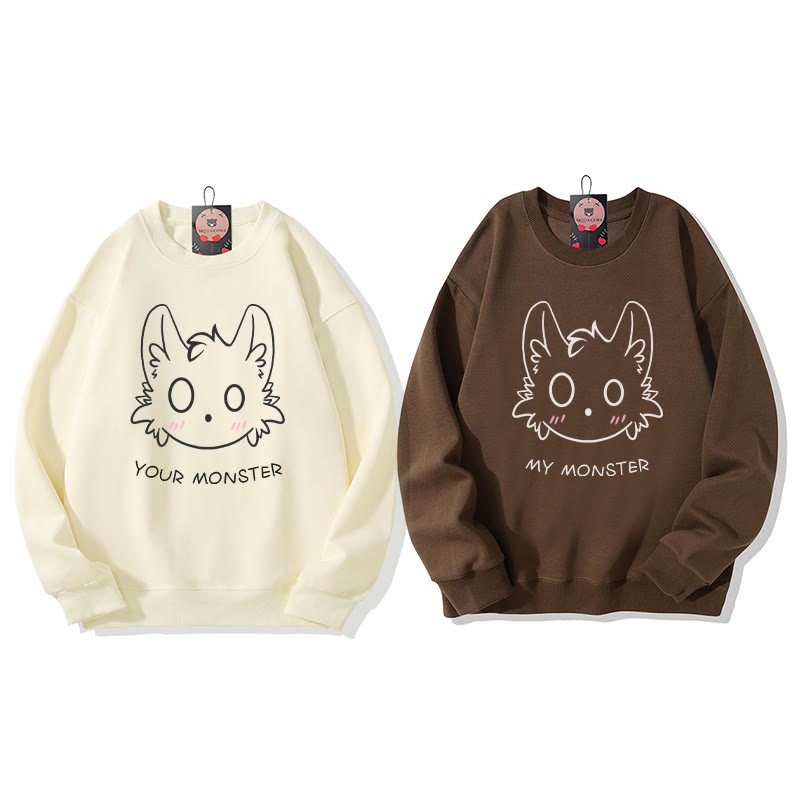 Little Monster Graphic Couple Partner-Sweatshirt mit Rundhalsausschnitt - image 1