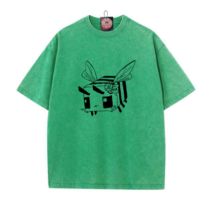 Moody Square – Unisex-T-Shirt mit Bienen-Grafik im Vintage-Look - Grün - 5XL - image 2