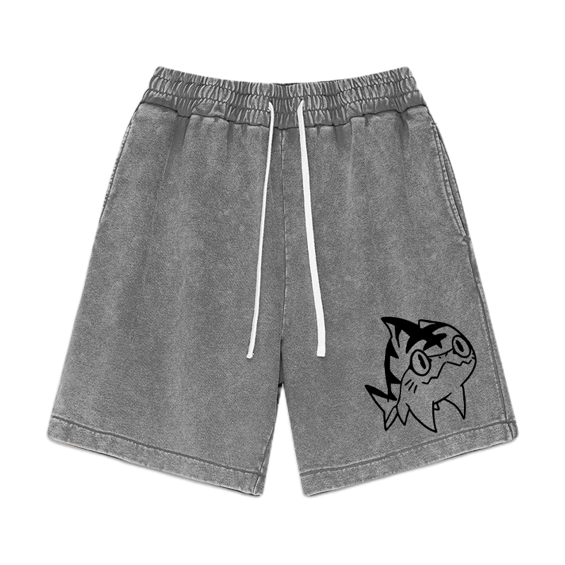 Shorts mit Goofy-Hai-Grafik im Vintage-Look - Grau - 3XL - image 2