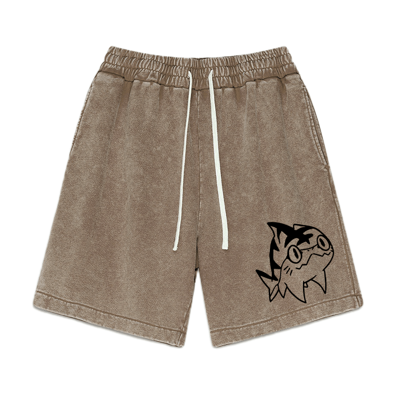 Shorts mit Goofy-Hai-Grafik im Vintage-Look - Braun - 3XL - image 3