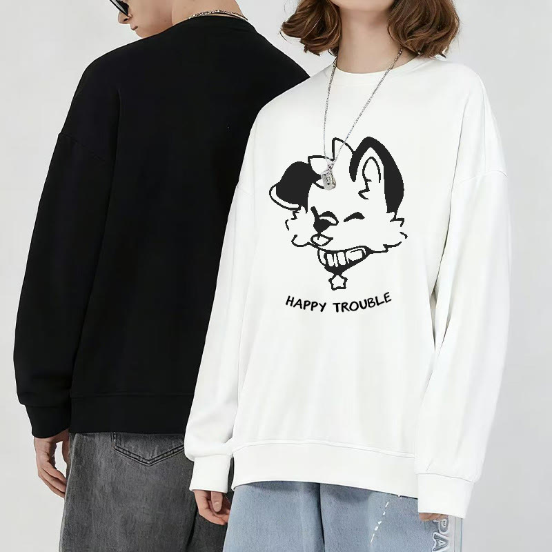 MODAKAWA X popipeko Zunge-raus-Welpen-Grafik-Partner-Sweatshirt mit Rundhalsausschnitt - image 2