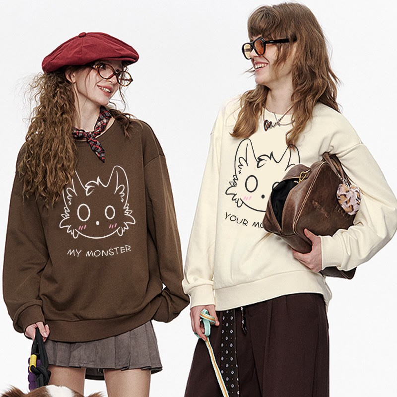 Little Monster Graphic Couple Partner-Sweatshirt mit Rundhalsausschnitt - image 2