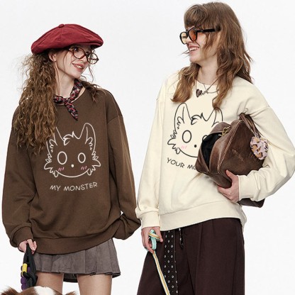 Little Monster Graphic Couple Partner-Sweatshirt mit Rundhalsausschnitt - image 2