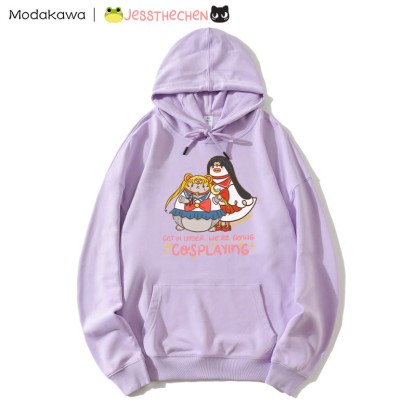 Kapuzenpullover mit lustiger Tier-Cosplay-Grafik - Purple - 5XL - image 2