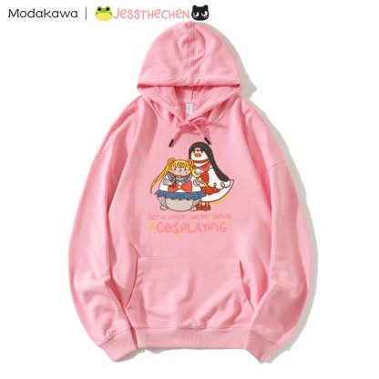 Kapuzenpullover mit lustiger Tier-Cosplay-Grafik - Pink - 5XL - image 1