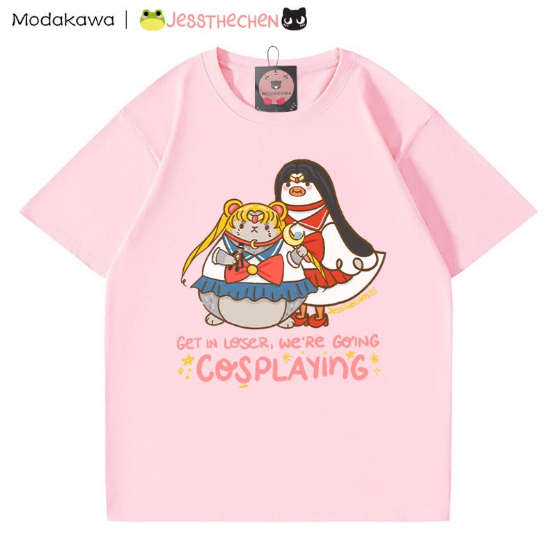 Lustiges Tier-Cosplay-Grafik-T-Shirt - Rosa - 5XL - image 2