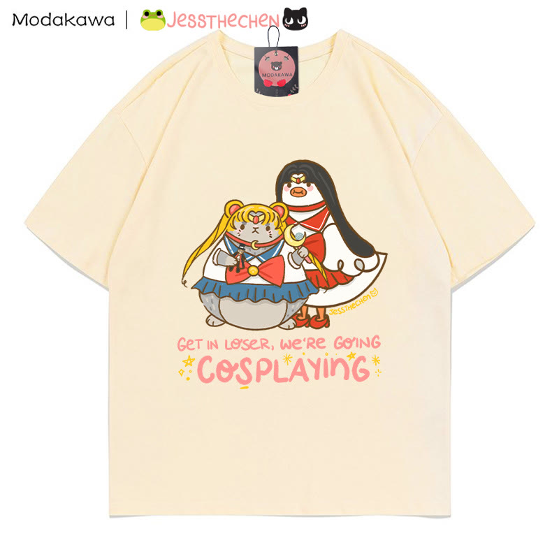 Lustiges Tier-Cosplay-Grafik-T-Shirt - Aprikose - 5XL - image 1