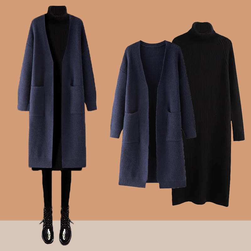 Strickcardigan-Kleid passendes Outfit - Purplish Blue Set - XL - image 2