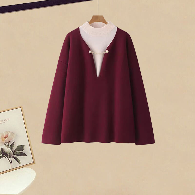 Gefälschtes Partner-Outfit: Pullover und Rock - Red Sweater - 2XL - image 3