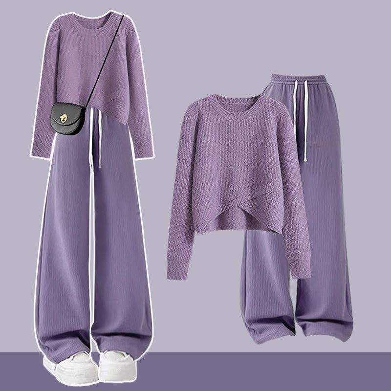 Strickpullover, lockere Hose, passendes Outfit - Set - 3XL - image 1