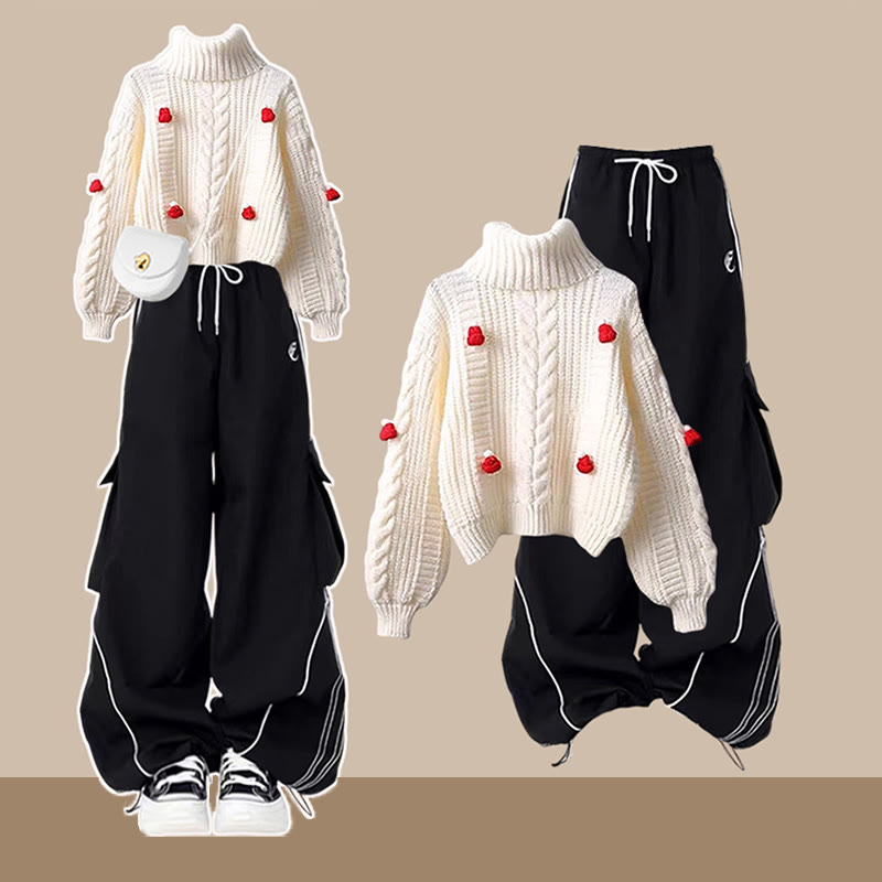 Strickpullover, Hose mit Kordelzug, passendes Outfit - Set B - 3XL - image 2