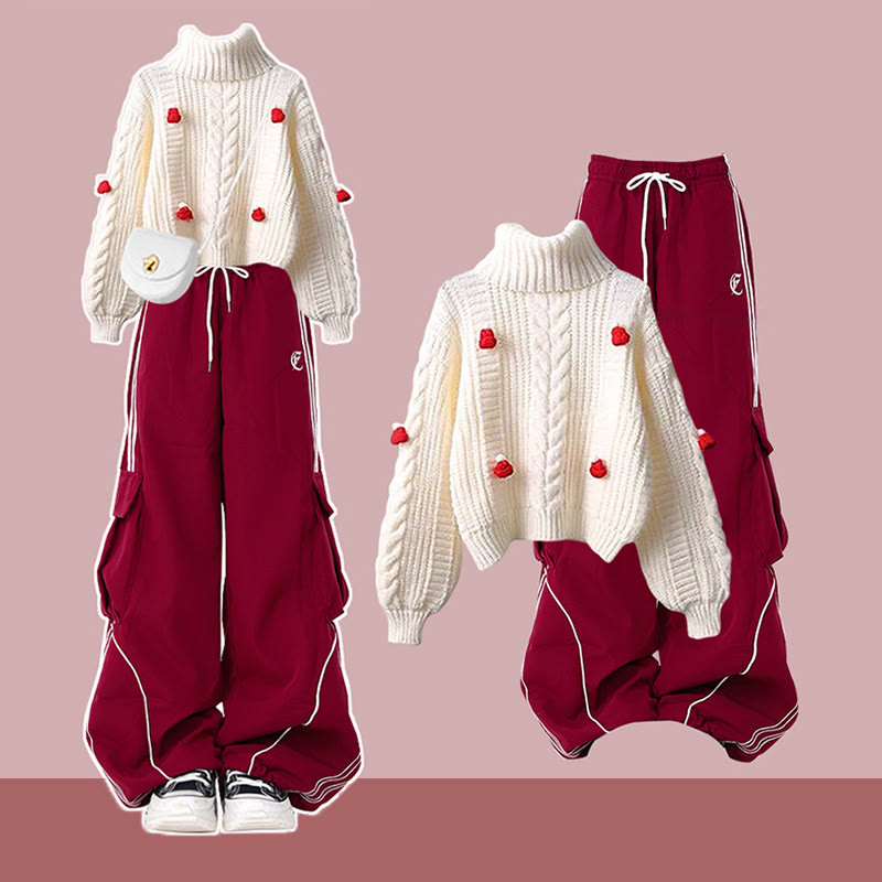 Strickpullover, Hose mit Kordelzug, passendes Outfit - Set A - 3XL - image 1